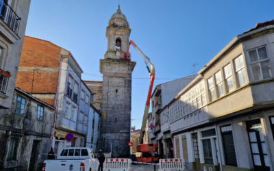 O Concello de Melide colabora coa Igrexa Parroquial na retirada dos niños de cegoña.