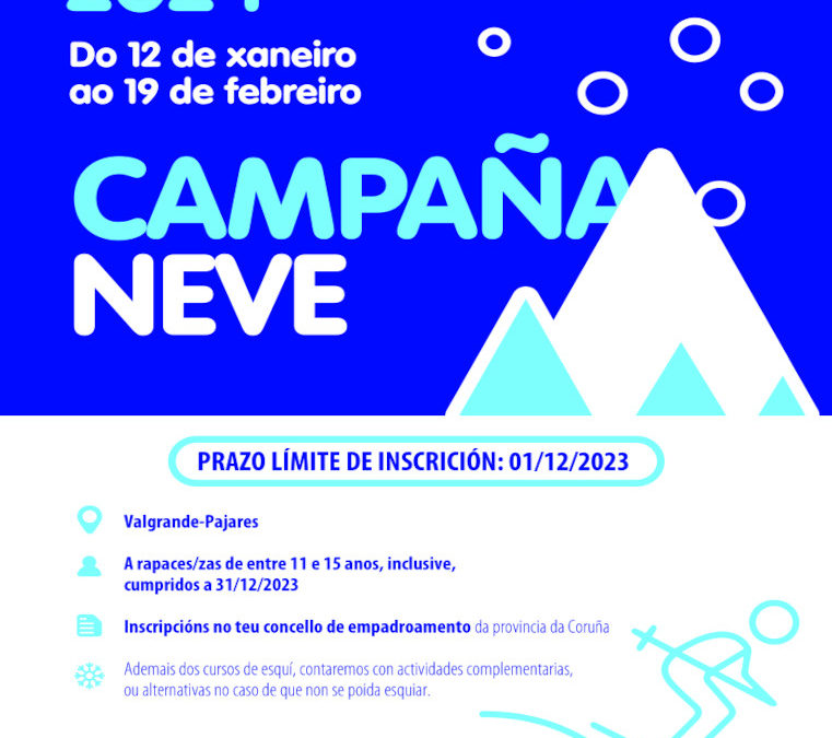 Melide contará con 6 prazas na Campaña da Neve 2024 que promove a Deputación de A Coruña.